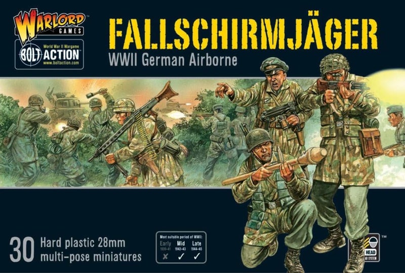 Warlord Games German Fallschirmjager Airborne Paratroopers - 28mm Scale Plastic Miniatures for Bolt Action Highly Detailed World War 2 Miniatures for Table-top Wargaming - Image 1